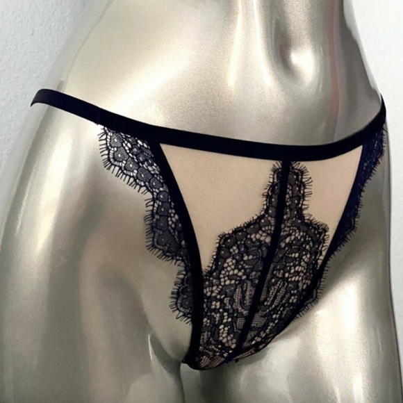 Victorias Secret VS Nwt Sexy Mesh & Blue Lace String Itsy Panty Medium - Picture 2 of 5